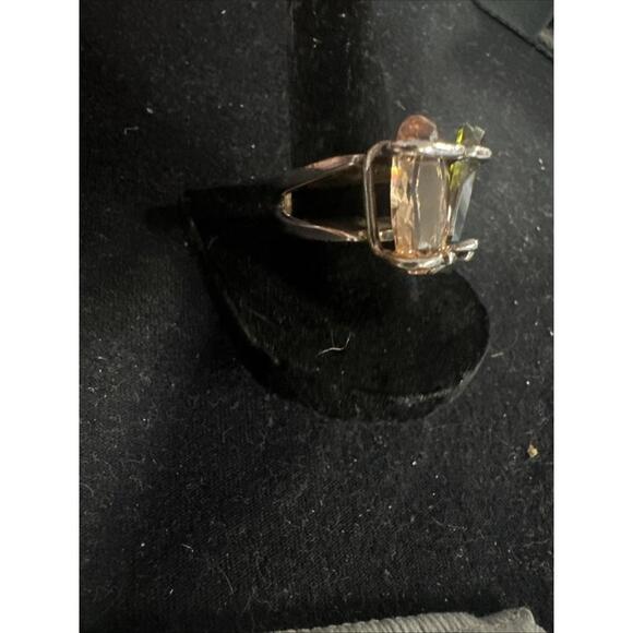 Sterling Silver/925 Fashion Rings Citrine And Tourmaline Size 9 - Picture 1 of 4